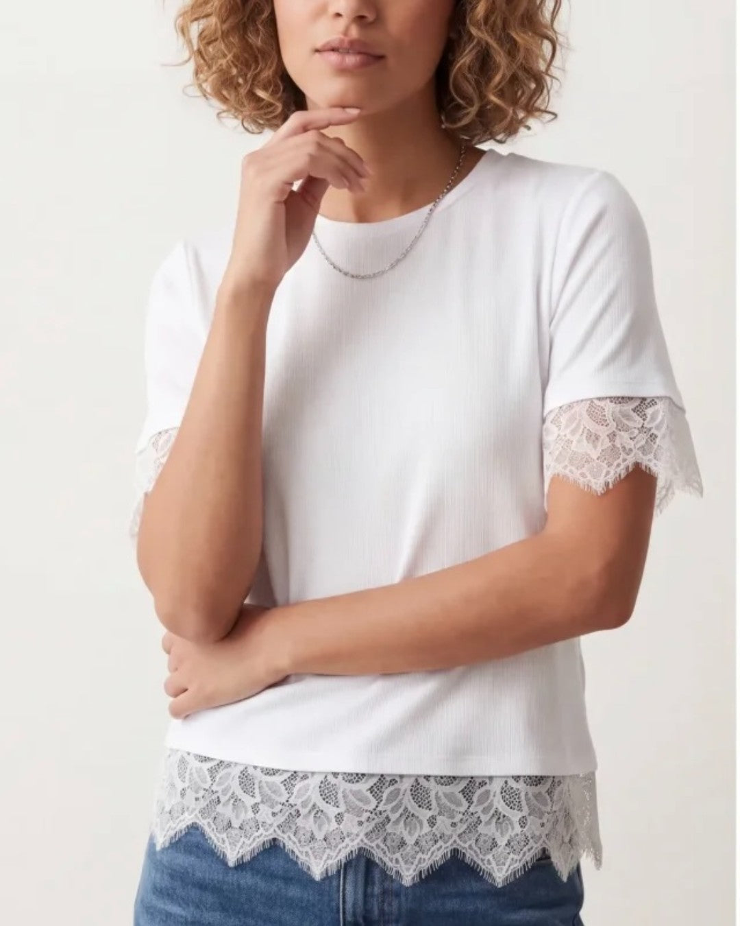 Elevated Basics Lace Detail T-Shirt