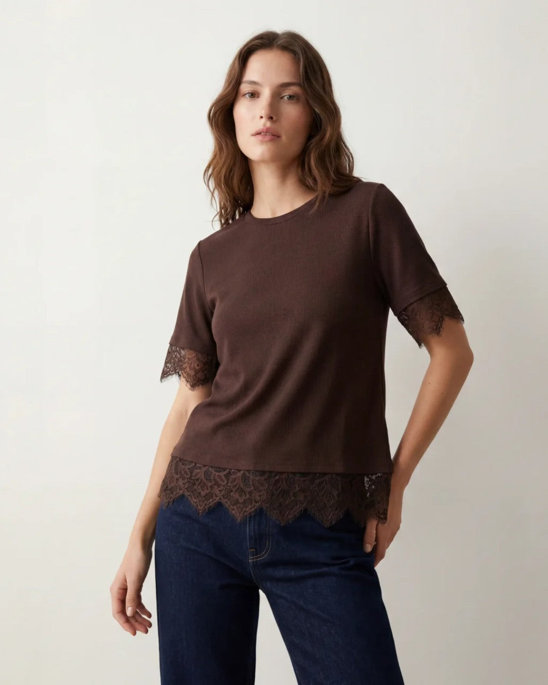 Elevated Basics Lace Detail T-Shirt