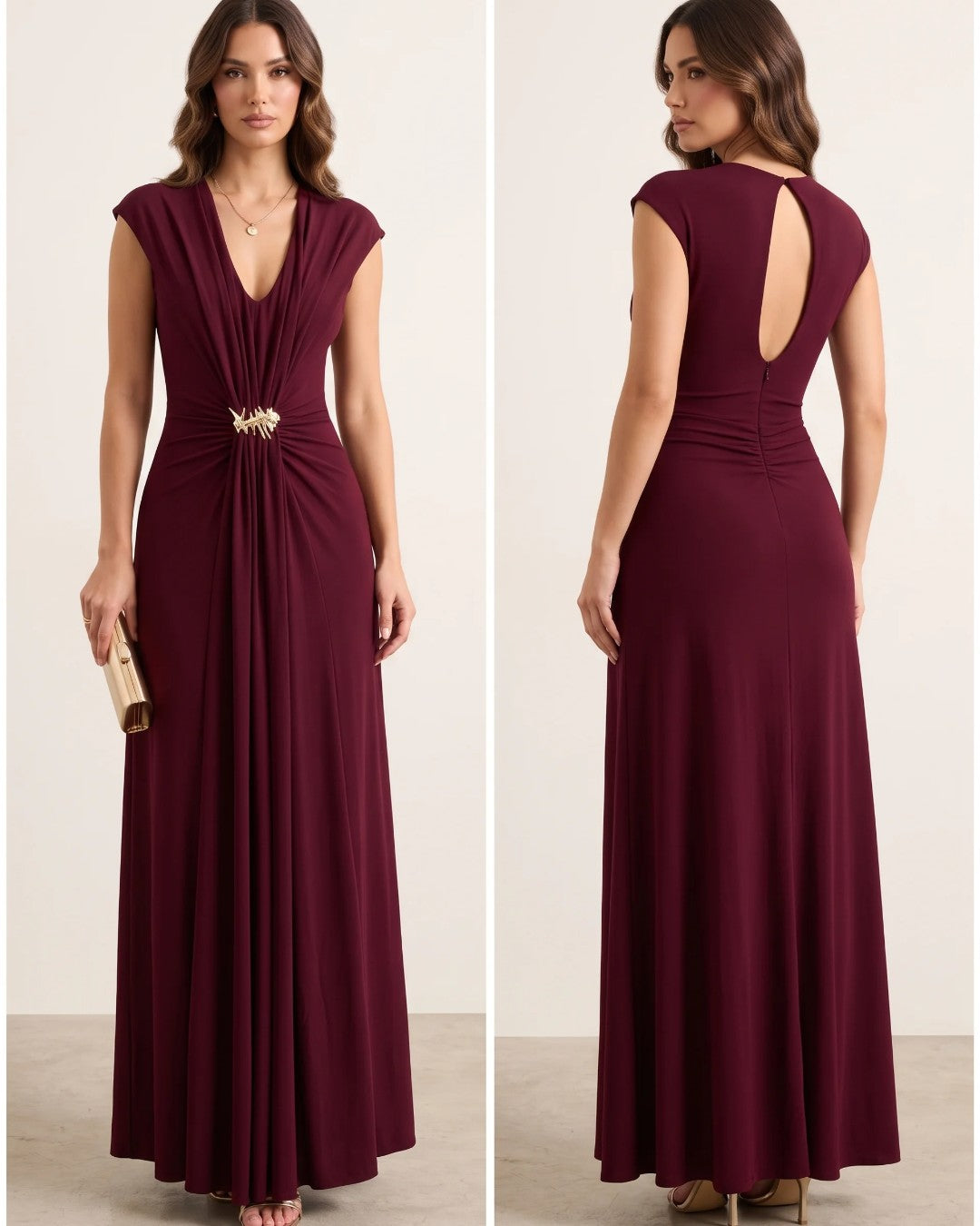 Élise Sculpted Drape Gown