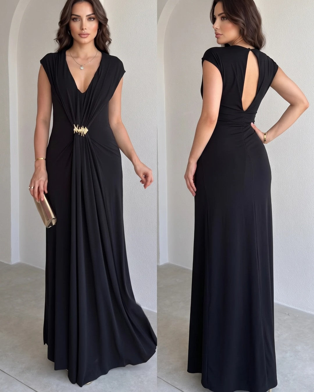 Élise Sculpted Drape Gown