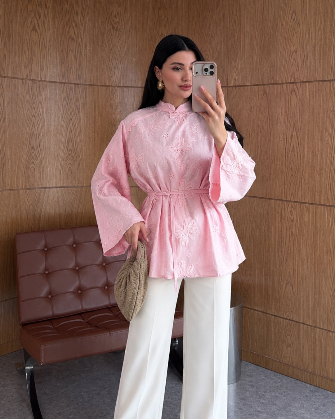 Embroidered Belted Top + Belt