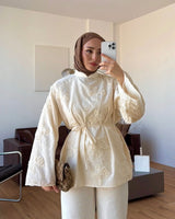 Embroidered Belted Top + Belt