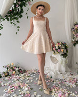 Embroidered Floral Mini Dress