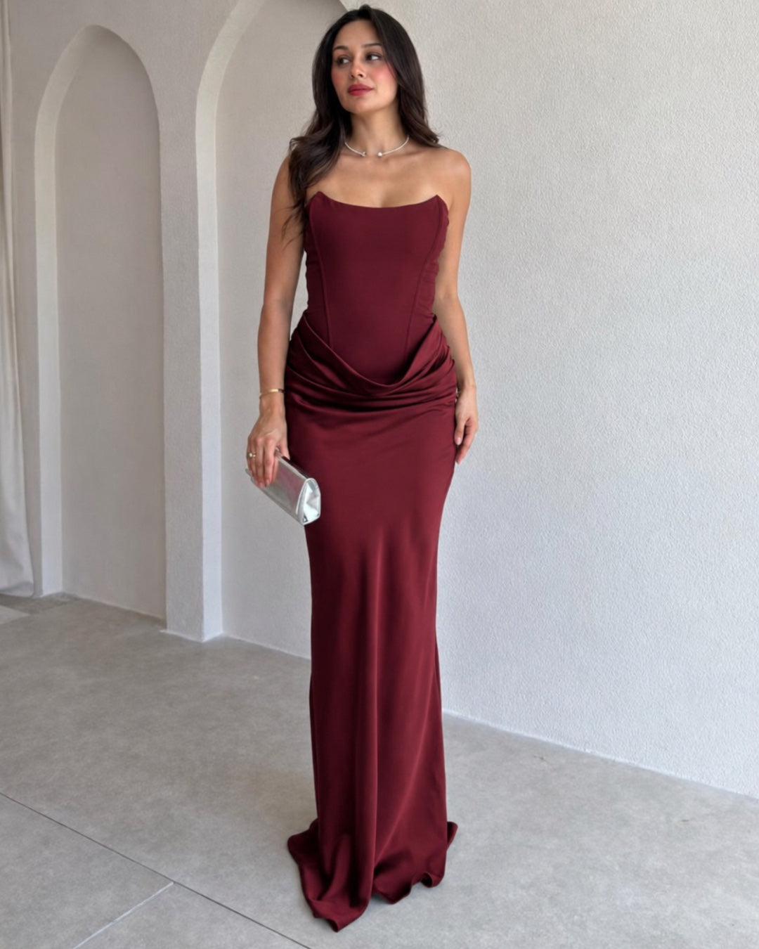 Emmeline Satin Corset Gown