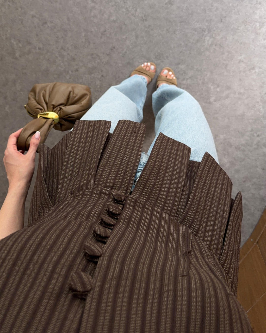Espresso Pleated Vest Top