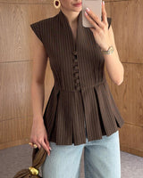 Espresso Pleated Vest Top