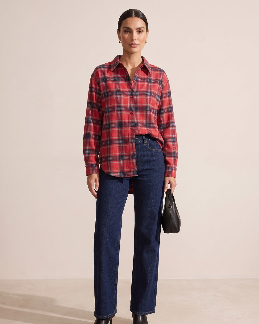 Fall Plaid Button-Up Shirt