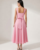 Féminine Bow Midi Dress