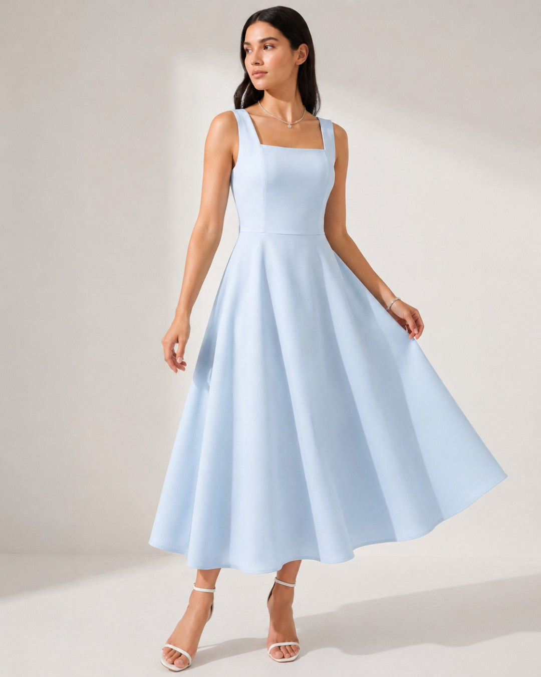 Féminine Bow Midi Dress