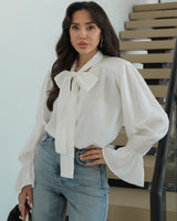 Feminine Bow Tie Blouse