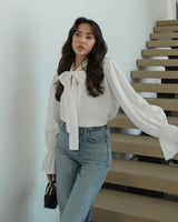 Feminine Bow Tie Blouse