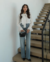 Feminine Bow Tie Blouse