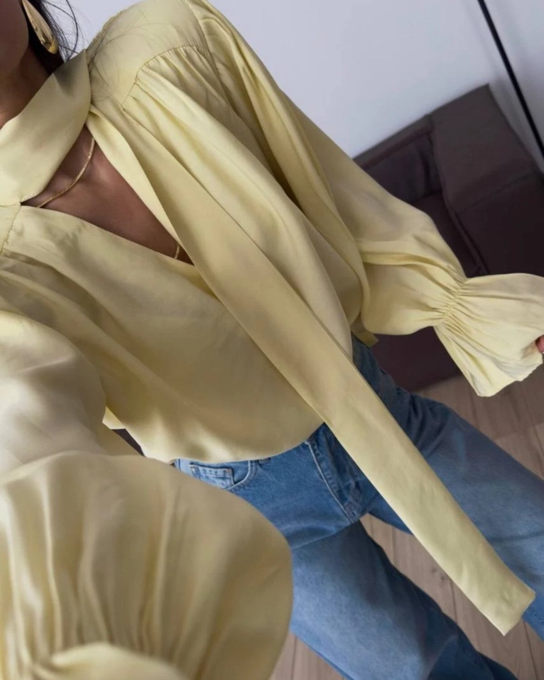 Feminine Bow Tie Blouse