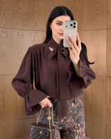 Feminine Bow Tie Blouse