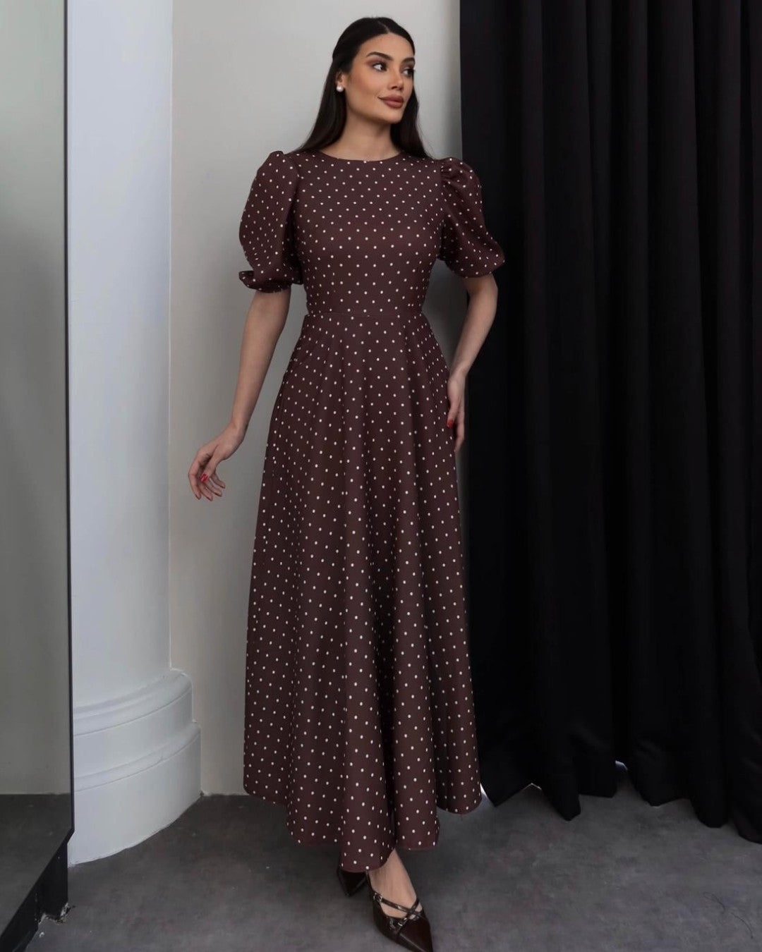 Feminine Flow Polka Dress