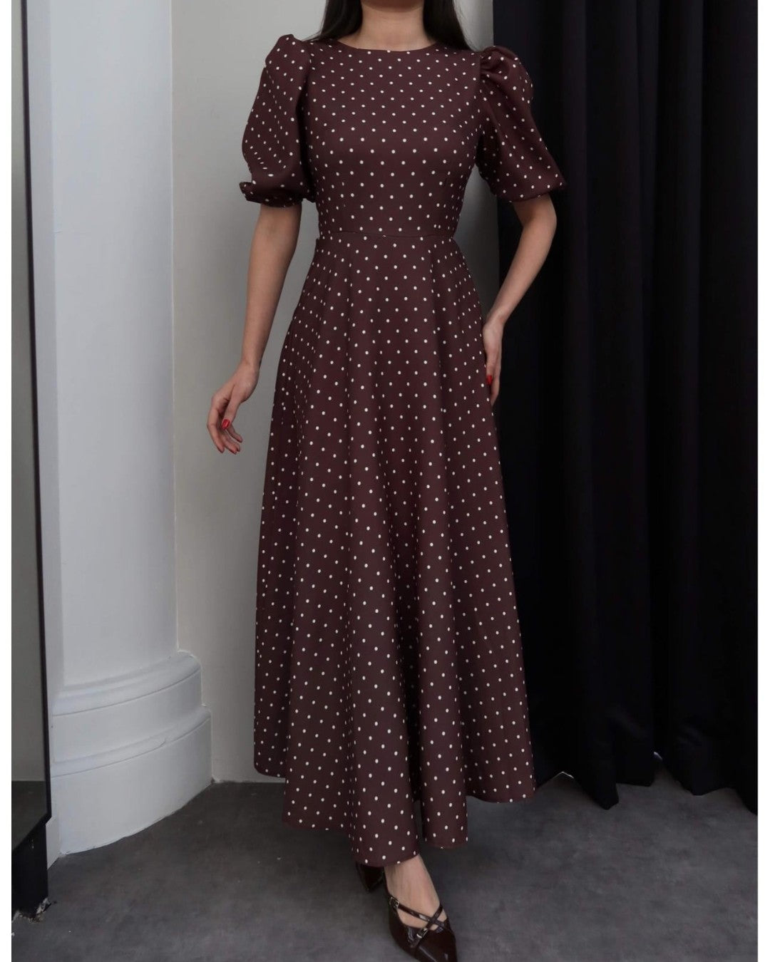 Feminine Flow Polka Dress