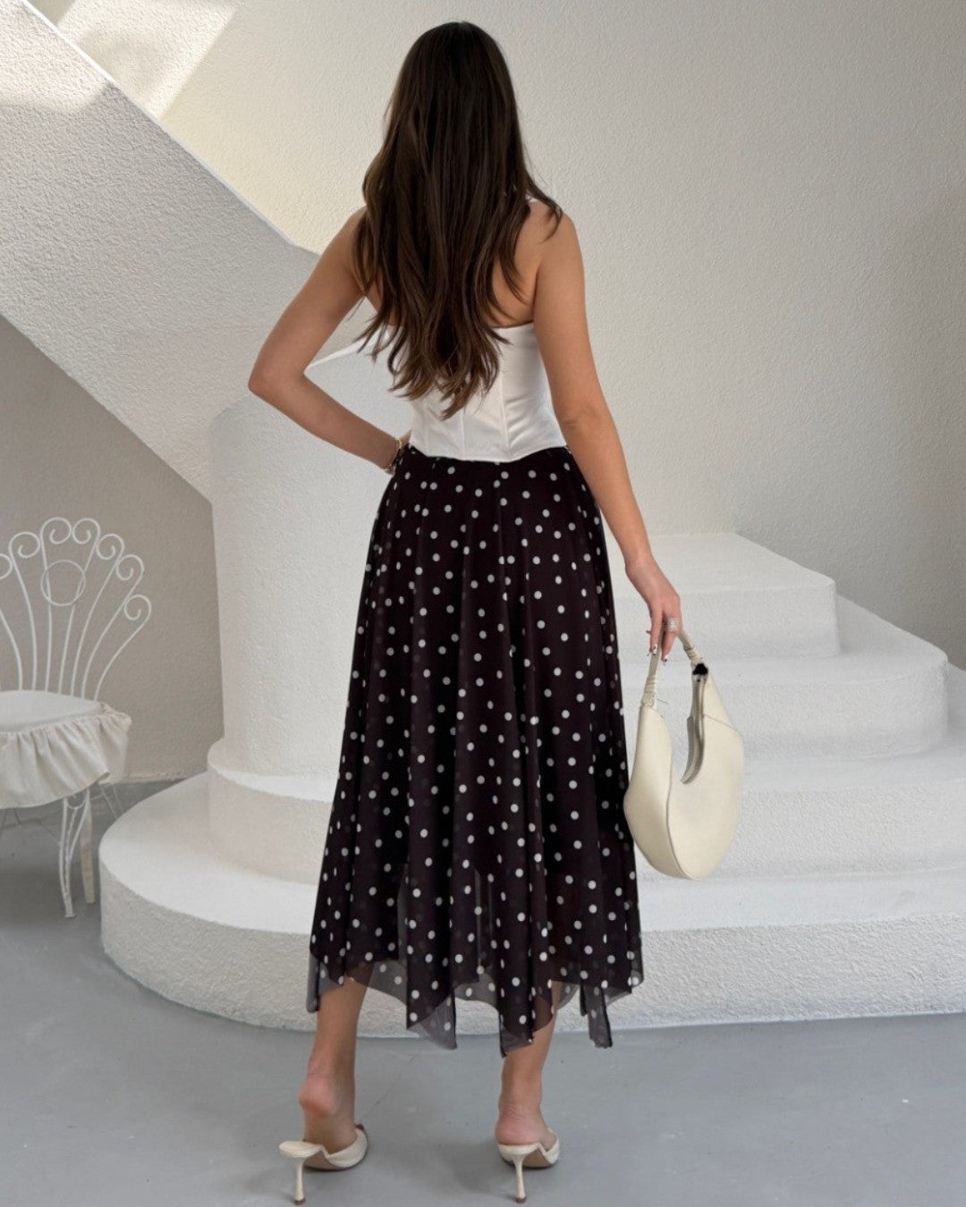 Feminine Flow Polka Maxi