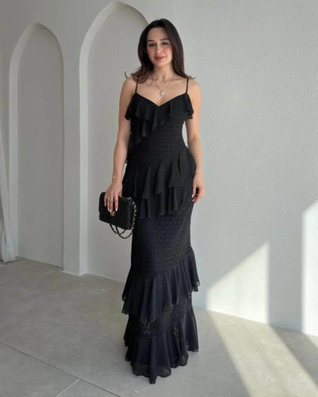 Feminine Ruffle Flow Dress