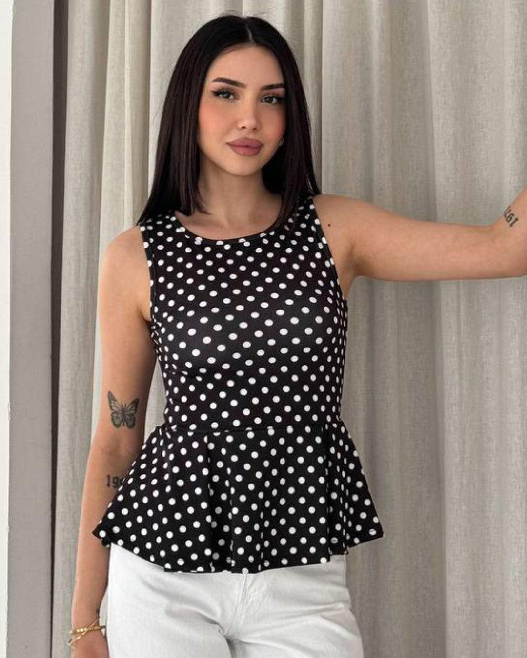 Femme Polka Flare Top