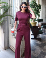 Fitted Top Wide-Leg Set