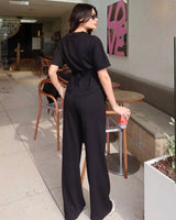 Fitted Top Wide-Leg Set