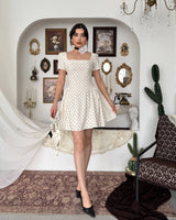 Flared Waist Polka Mini
