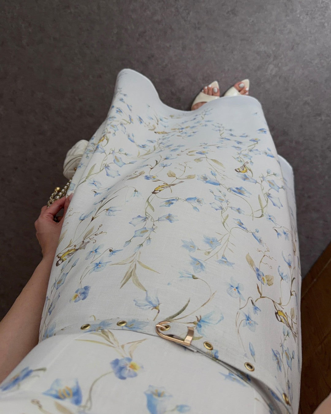 Floral Waist-Detail Midi Dress