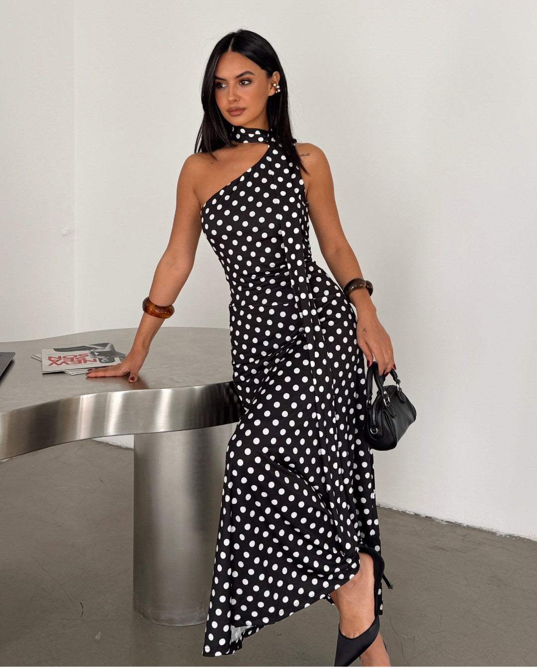 Flowing Polka Dot Dress