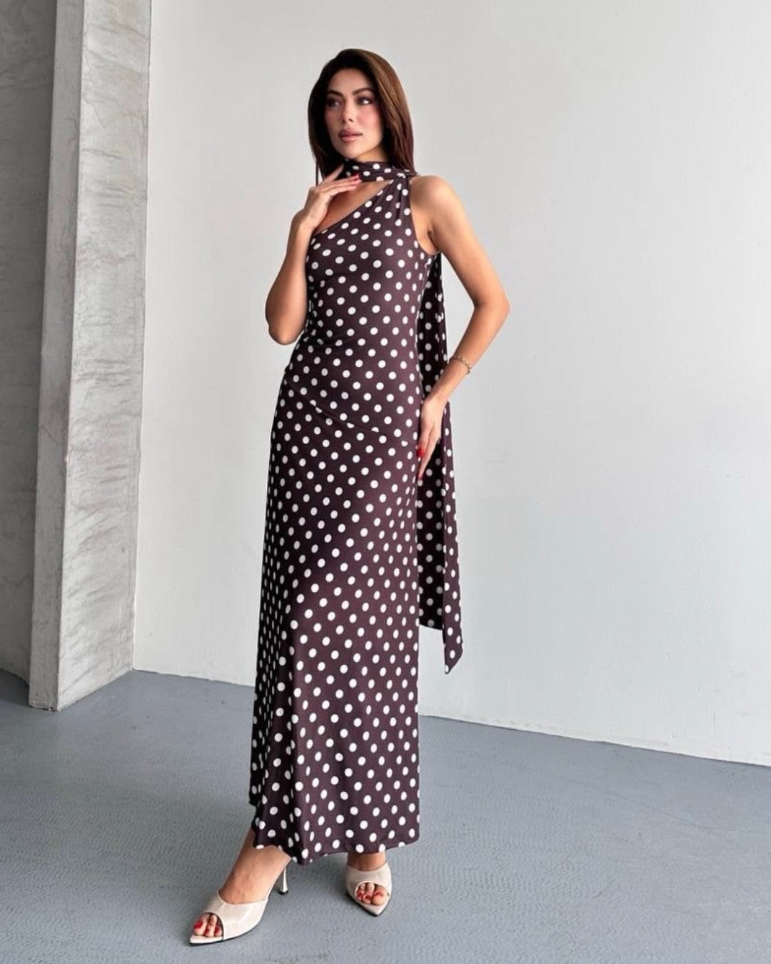 Flowing Polka Dot Dress