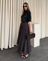 Flowing Polka Midi Skirt
