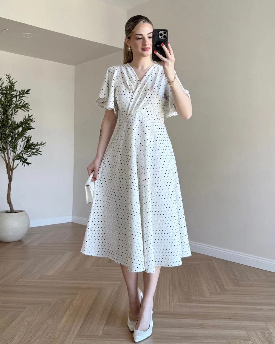 Flowy Polka Dress