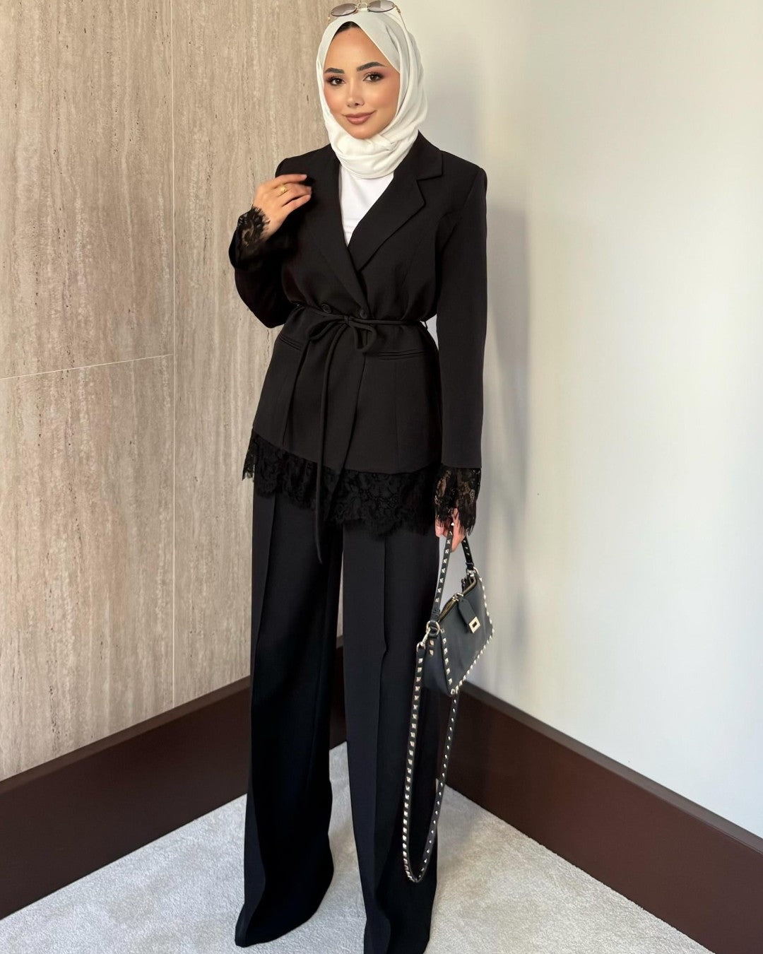 Formal Lace Suit + Belt