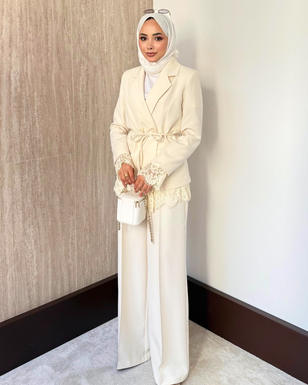 Formal Lace Suit + Belt