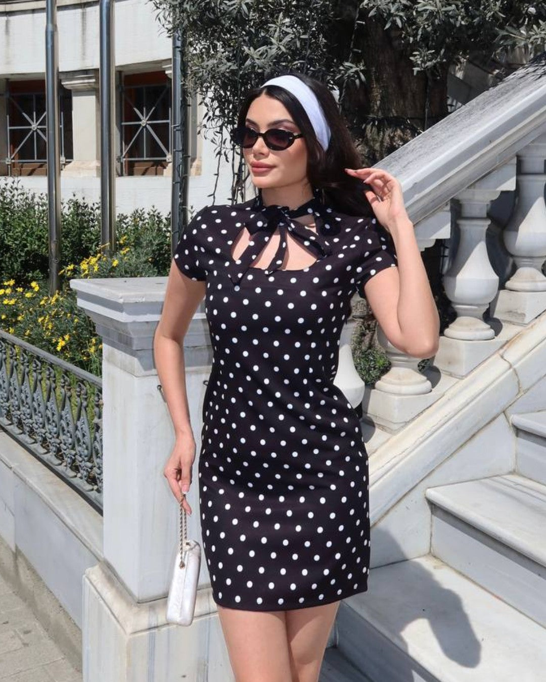 French Polka Mini Dress