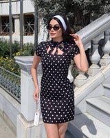 French Polka Mini Dress