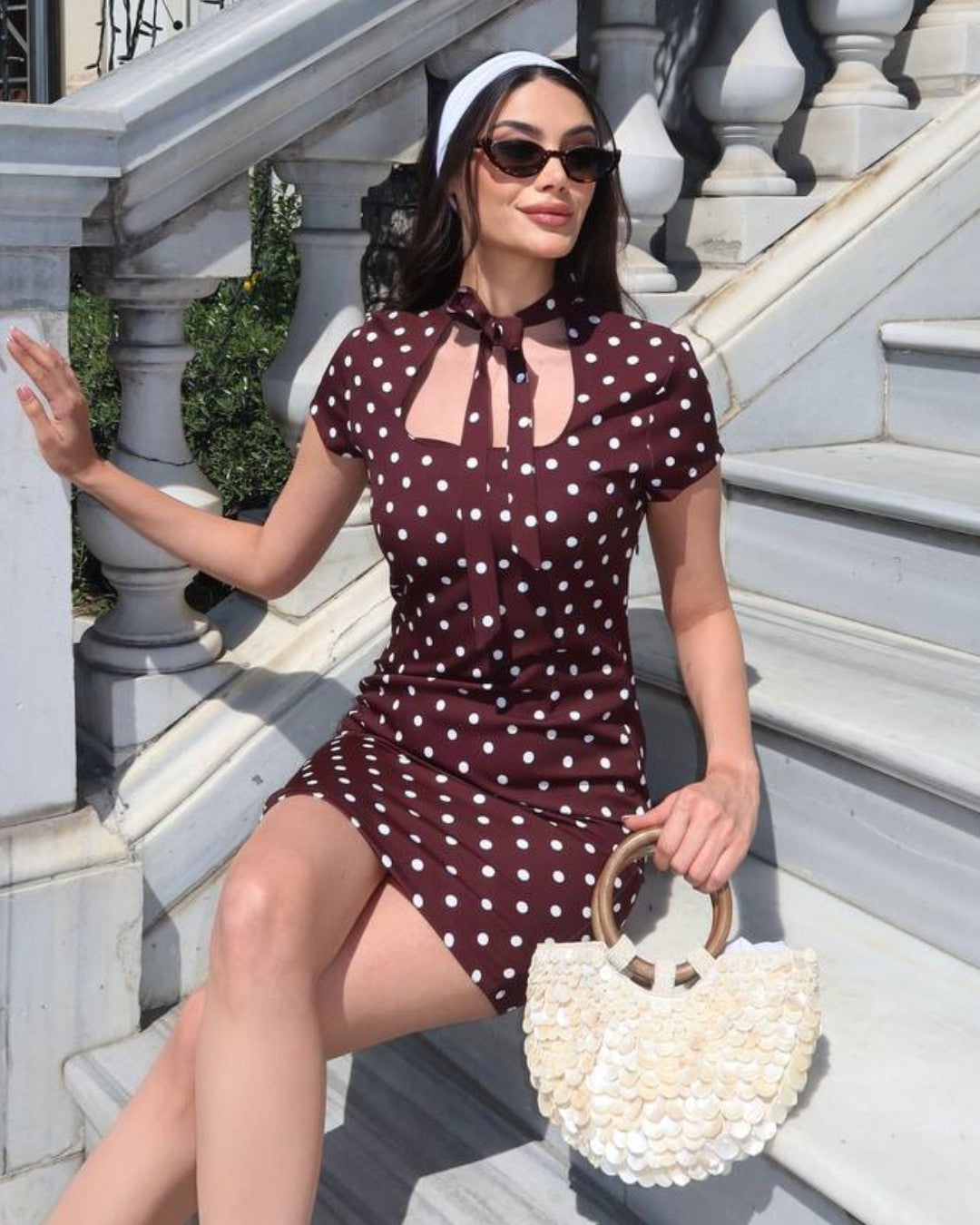 French Polka Mini Dress