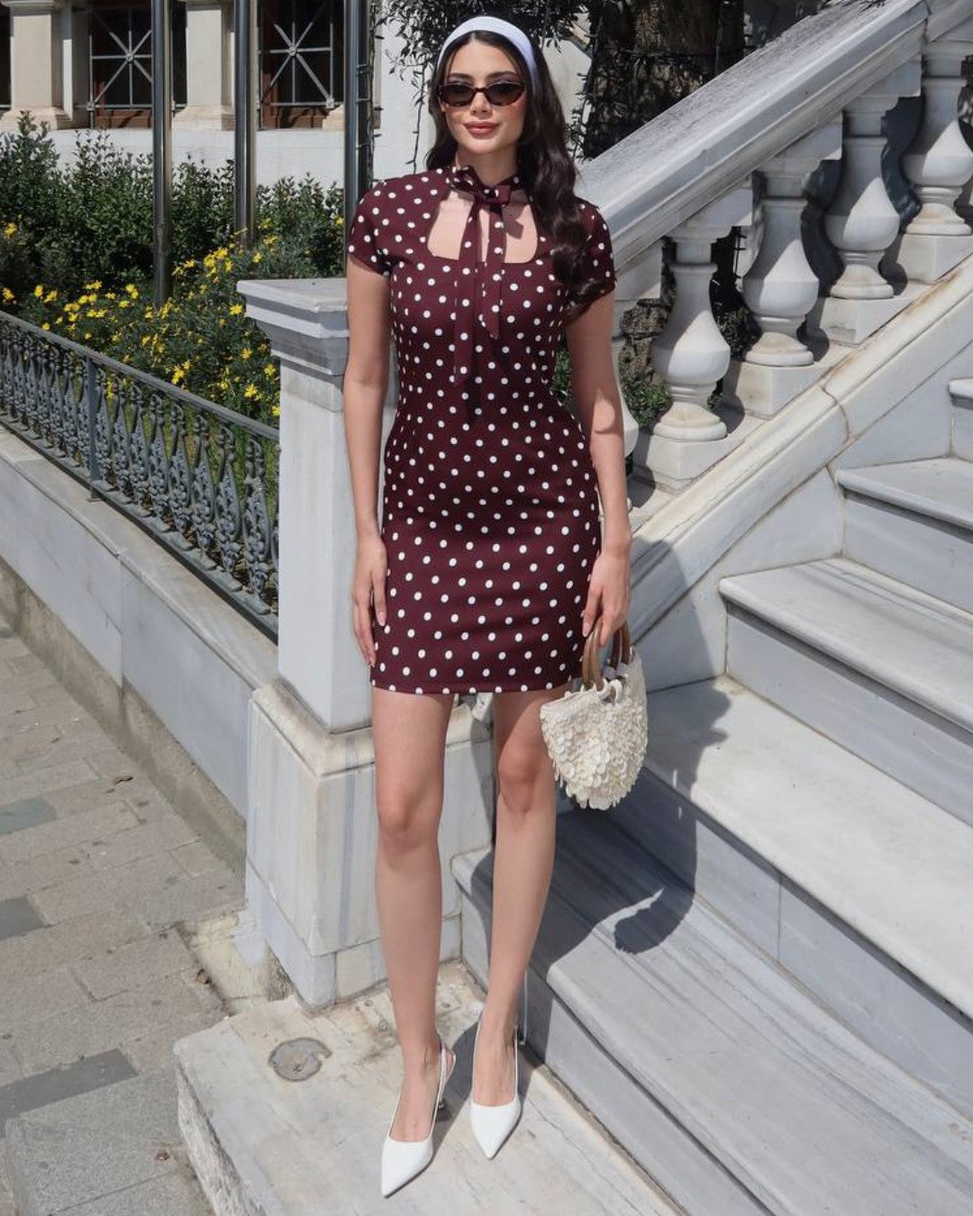 French Polka Mini Dress