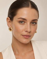Garnet Hammered Studs