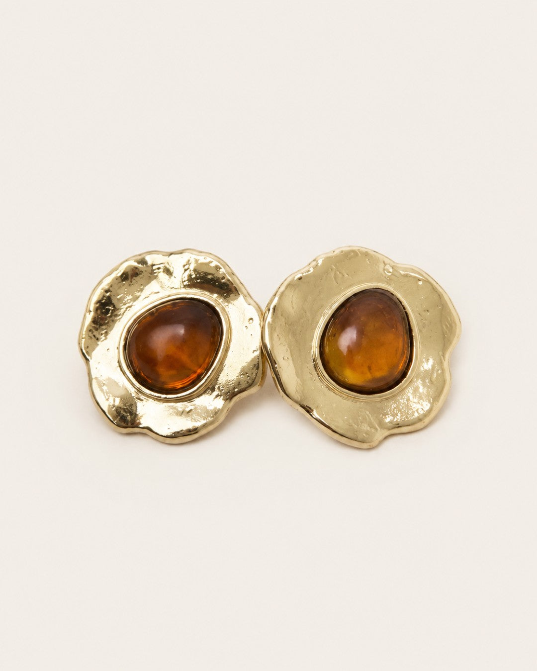 Garnet Hammered Studs