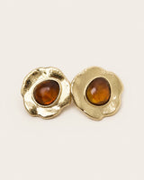 Garnet Hammered Studs