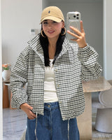 Gingham Drawstring Jacket
