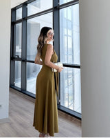 Gold Accent Midi Dress