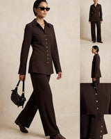Gold Button Tailored Set