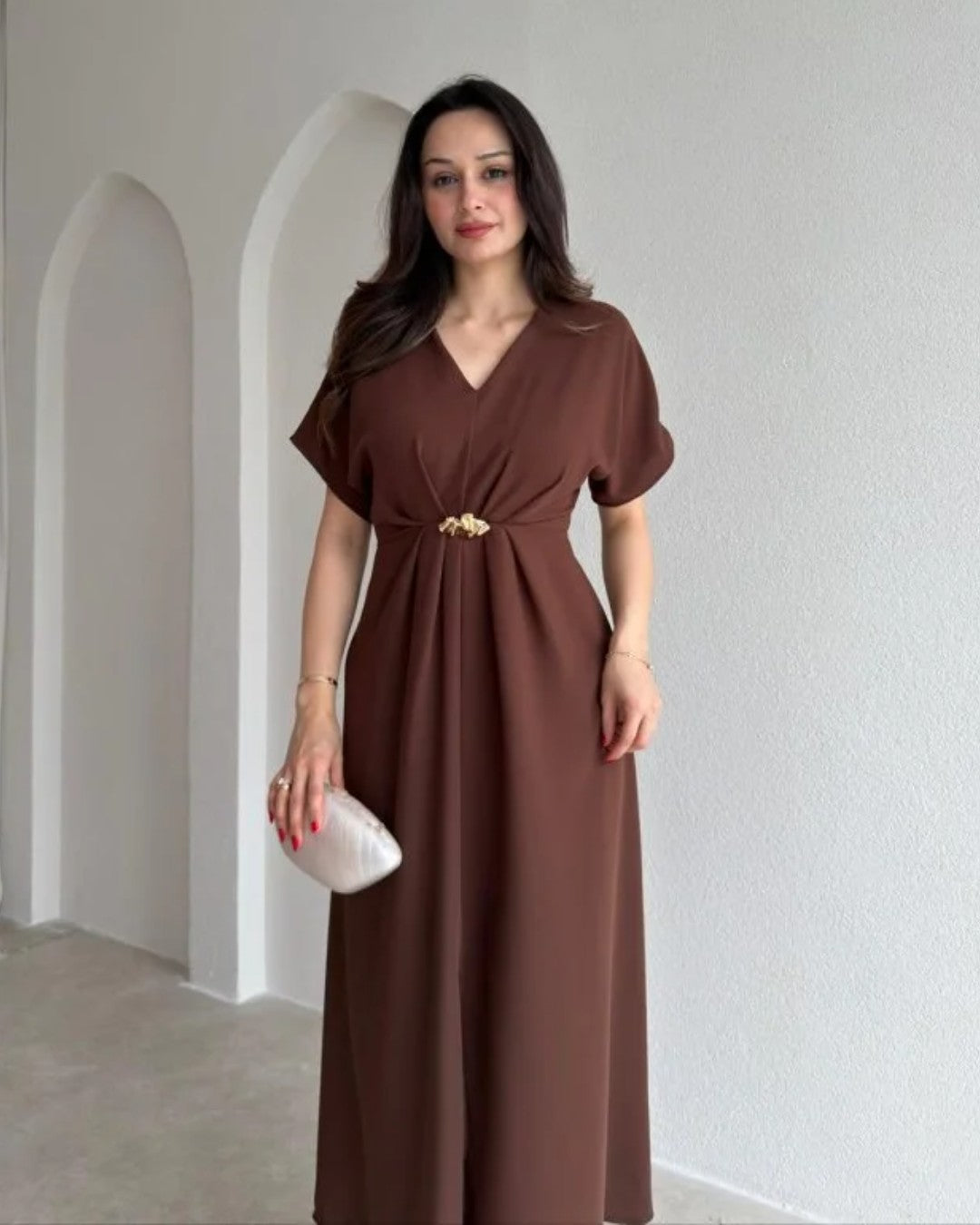 Gold Detail Midi Dress