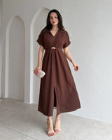 Gold Detail Midi Dress
