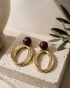 Gold Oval Statment Earrings