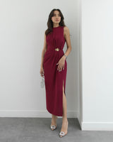 Golden Drape Maxi Dress