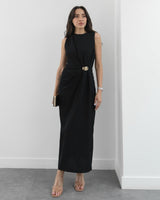 Golden Drape Maxi Dress