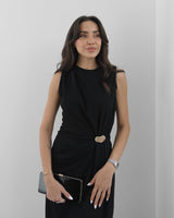 Golden Drape Maxi Dress