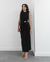 Golden Drape Maxi Dress